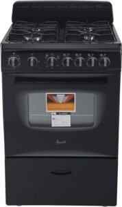 Avanti GR2415CB GR24 24″ Compact Gas Range Oven, in Black