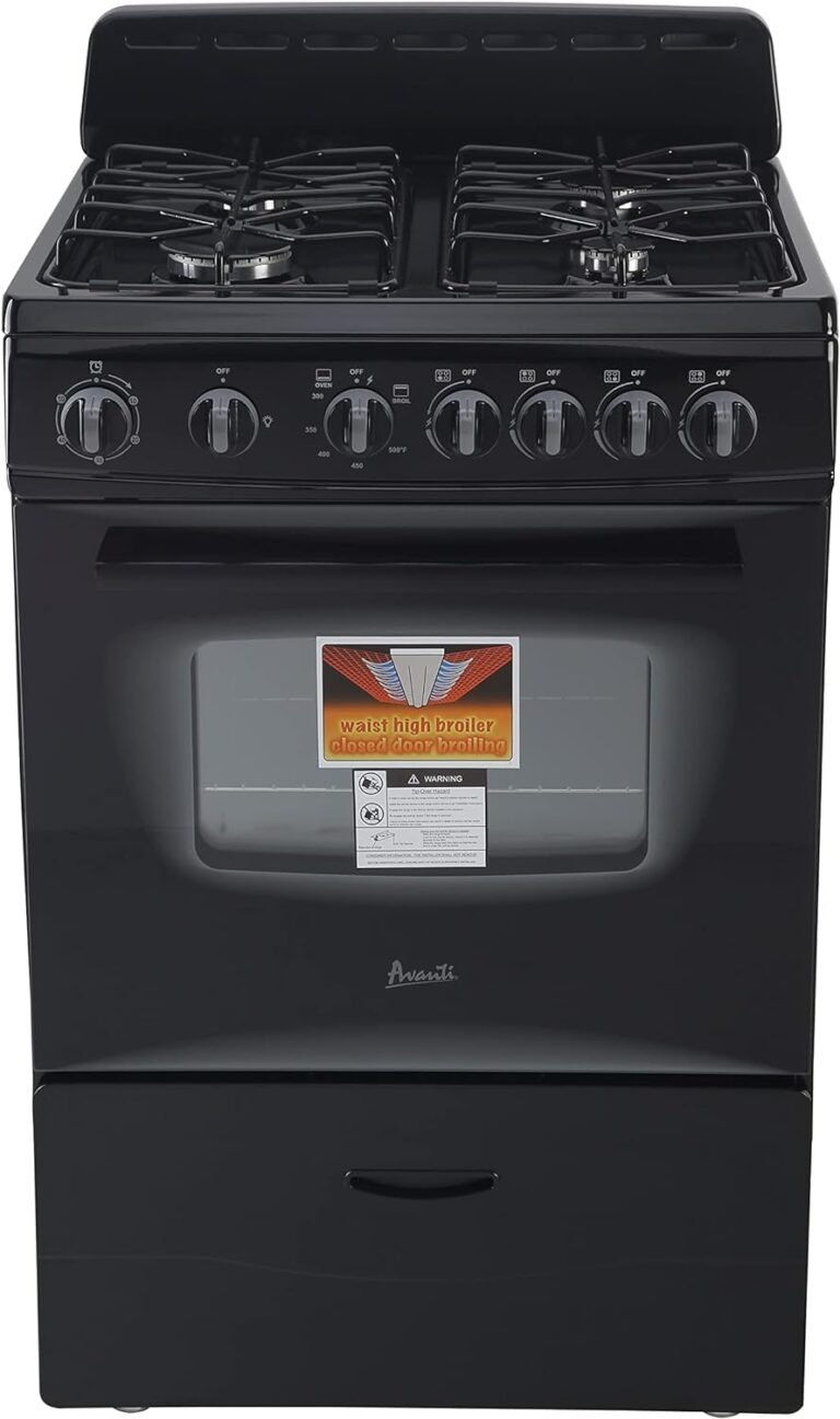 Avanti GR2415CB GR24 24″ Compact Gas Range Oven, in Black
