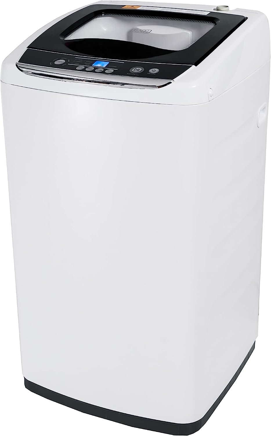 BLACK+DECKER Small Portable Washer, Washing Machine for Household Use, Portable Washer 0.9 Cu. Ft. with 5 Cycles, Transparent Lid & LED Display