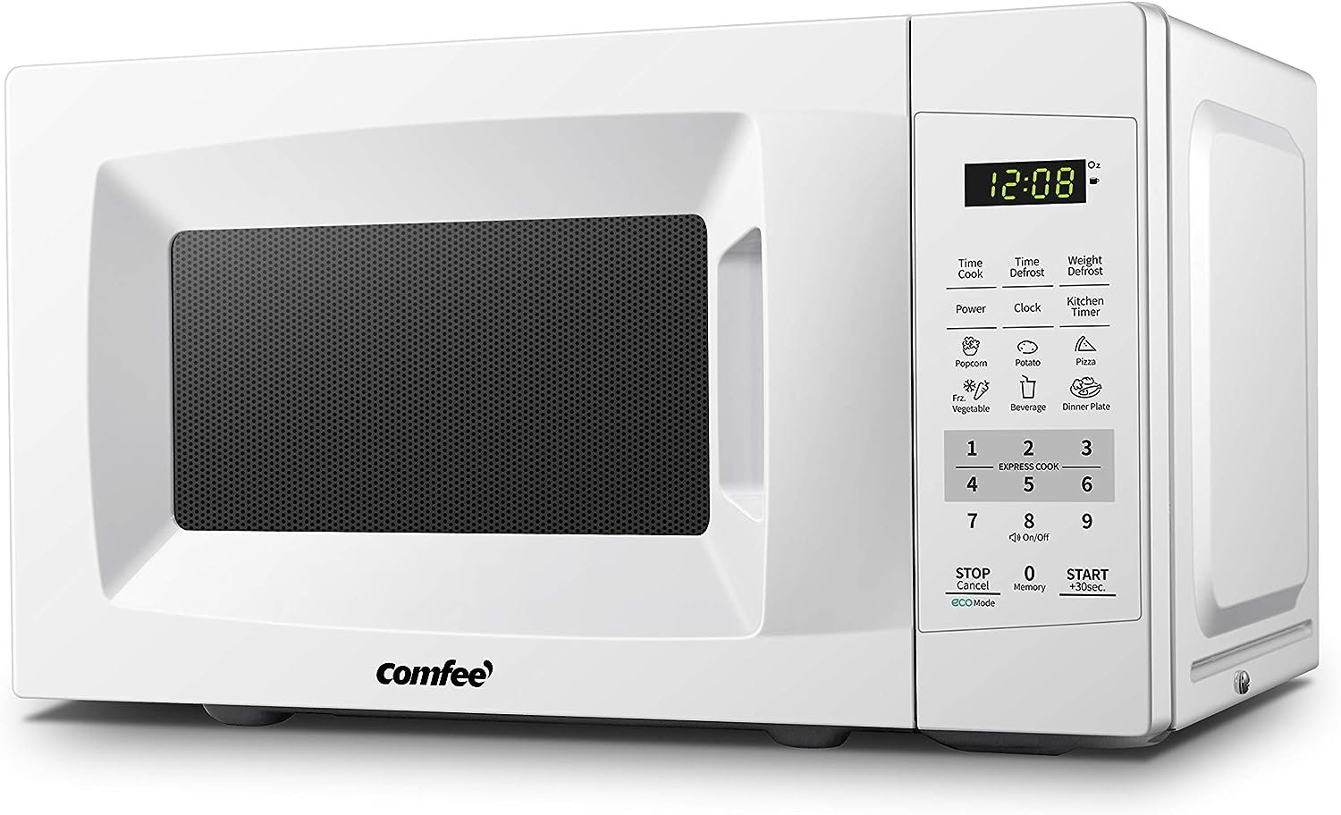 COMFEE' EM720CPL-PM Countertop Microwave Oven with Sound On/Off, ECO Mode and Easy One-Touch Buttons, 0.7 Cu Ft/700W, Pearl White