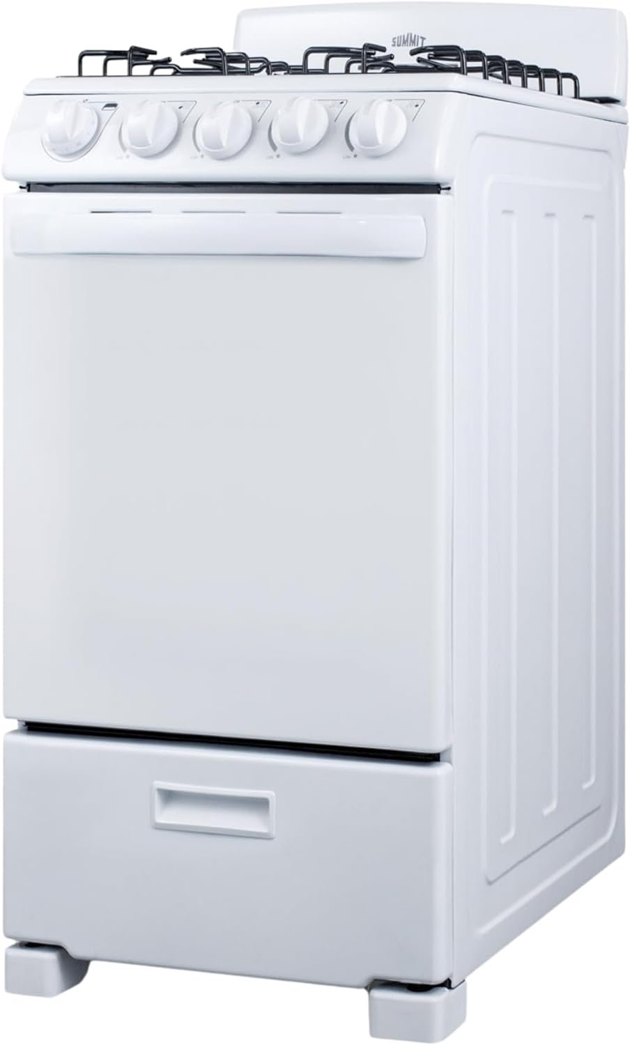 Summit 20” Gas Range, 4 Burners, Full 2.3 cu.ft Oven - (ADA Compliant) - RG200WS