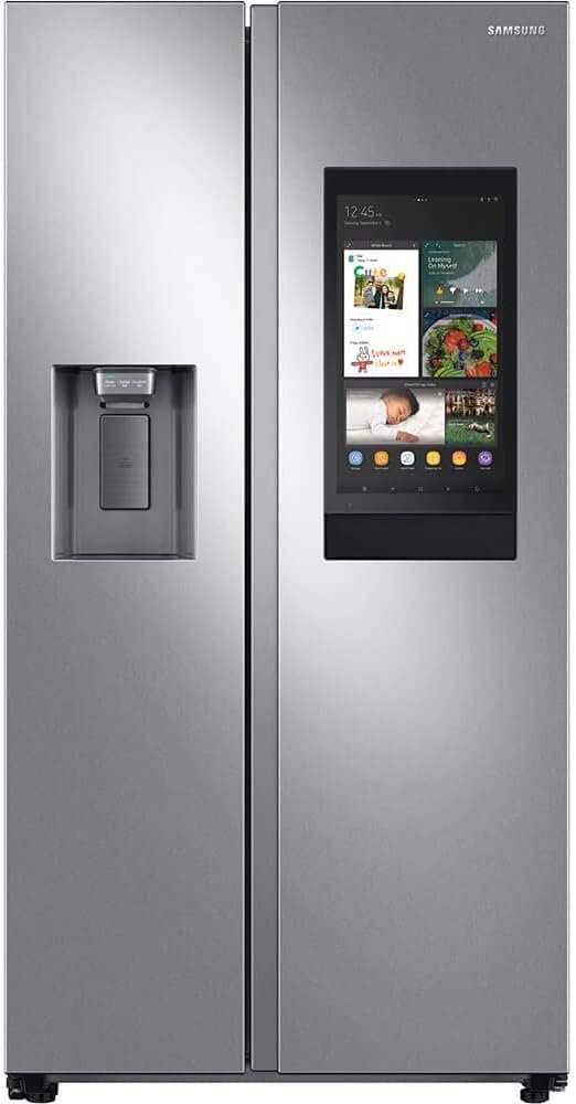 SAMSUNG 21.5 Cu Ft Side By Side Counter Depth Smart Refrigerator w/ 21.5” Touch Screen Family Hub, In-Door Ice Maker, Energy Star Certified, RF22t5561SR/AA, Fingerprint Resistant Stainless Steel