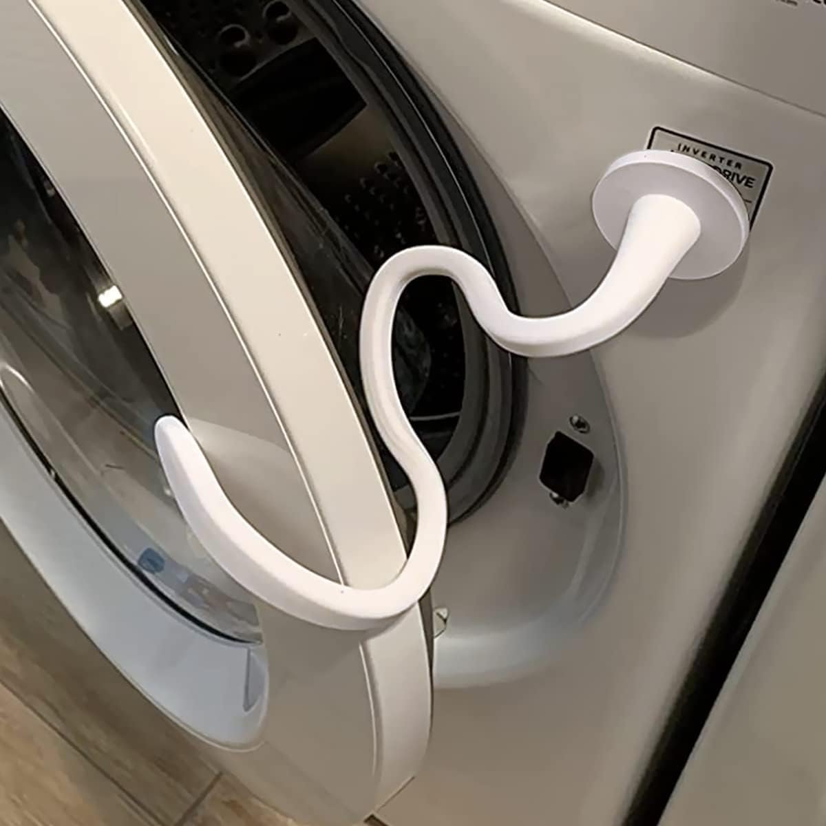 Washer Door Prop and Stopper for Front Load Washing Machine, Removable Washer Door Holder - Flexible Washer Door Stopper Keep Washer Door Open to Prevent Odors - White