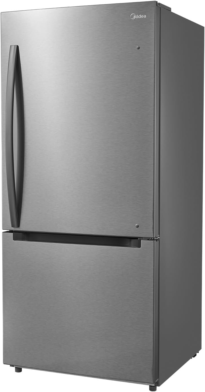 Midea MRB19B5AST 18.7 Cu.Ft Bottom Mount Frost-free Refrigerator, Stainless Steel