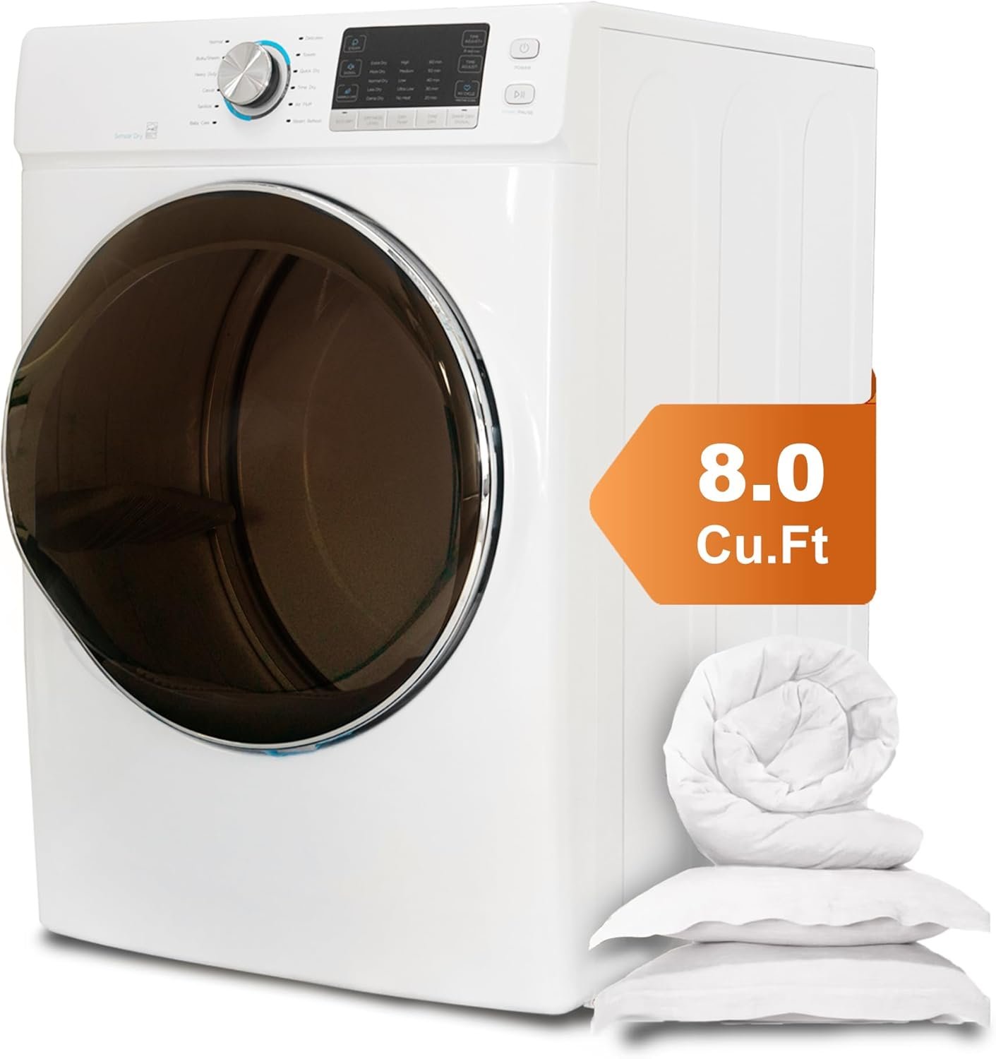 SMETA Gas Dryer Machine, 8.0 Cu.Ft Propane Full Size 27" Clothes Dryer Machine, Stackable Large Capacity Dryer For Stackable Washer And Dryer Off-Grid Out door RV Cabin Camping