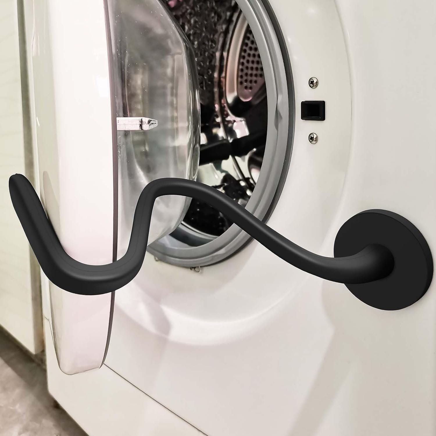 Upgraded Front Load Washer Door Prop, Easy to Use and Bend Washing Machine Door Prop Open, Flexible and Sturdy Washer Door Stopper Keep Your Washer Door Open or Ajar to Prevent Odors, Black