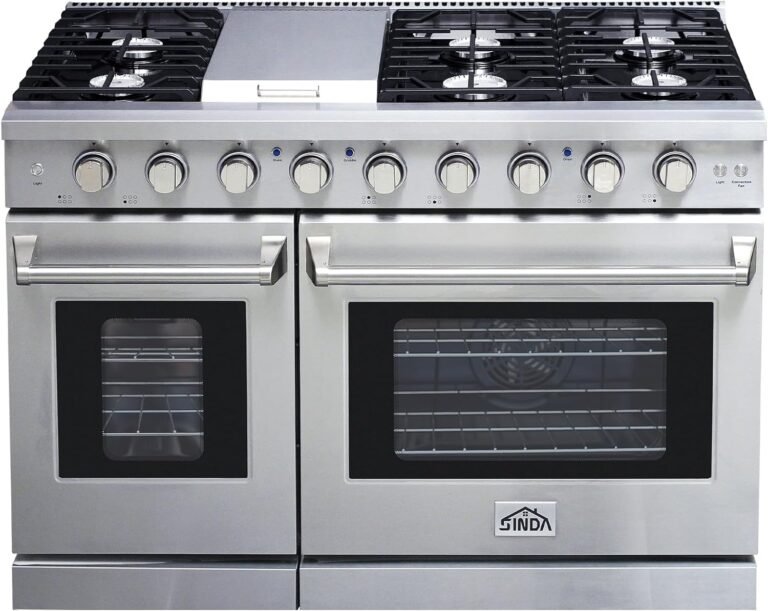 Sinda 48″ Gas Range Freestanding: Efficient Dual Fuel Cooking