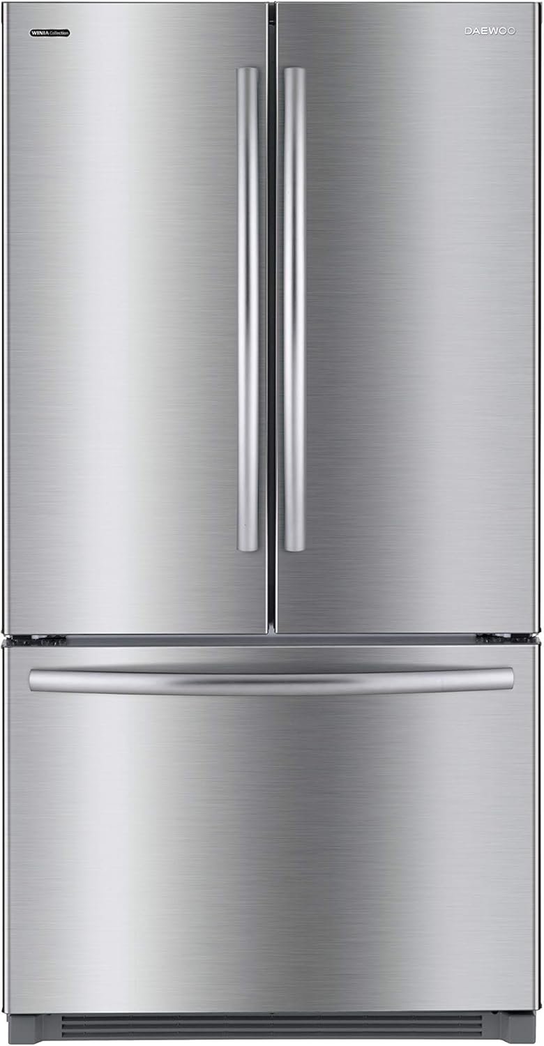 Daewoo RFS-26ABT French Door Bottom Mount Refrigerator, 26 Cu Ft, Silver/Stainless Steel, includes delivery and hookup