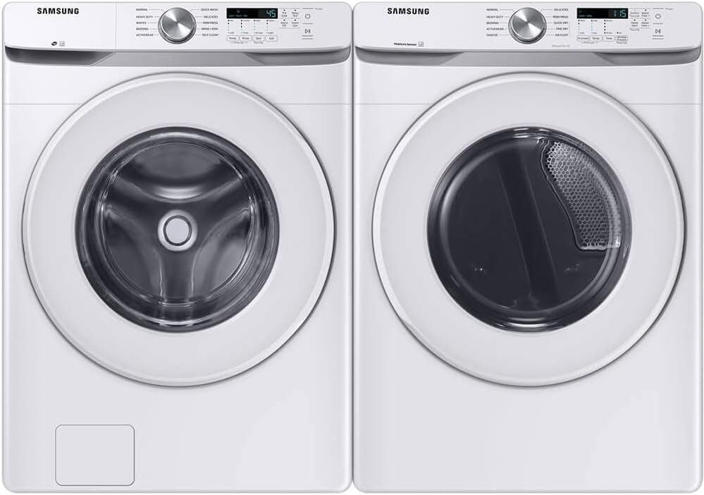 Samsung WF45T6000WPR White Front Load Laundry Package