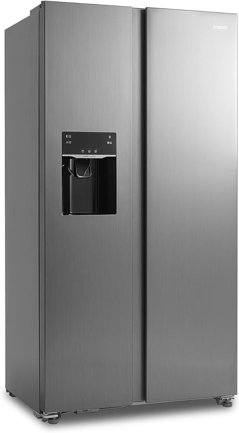 Side-by-Side Refrigerators with Ice Makers, 18.1 Cubic Feet No Frost Freestanding Freezer Fridge, 2 Door Full Size Refrigerator for Kitchen/Office/Commercial
