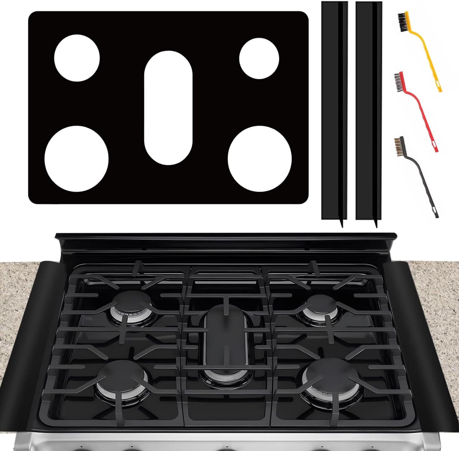 Stove Cover For LG Gas Stove Top Protector For Model LGLDG4315 LRG4115 LRG4113 LDG4313 LRGL5825, LSGL6335DF - Upgraded 0.4MM Thickness Stove Top Cover Guard With 2PCS Stove Gap Covers