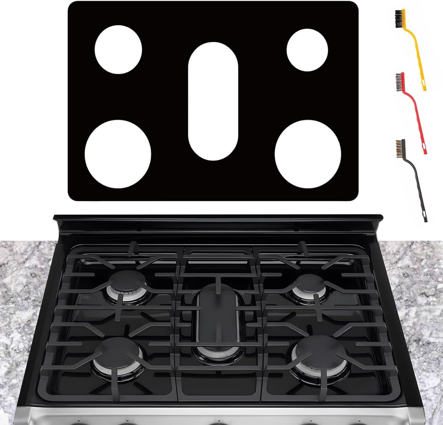 Stove Cover For 30 Inch LG Gas Range Model LGLDG4315 LRG4115 LRG4113 LDG4313 LRGL5825 LRGL5925 LSGL6335DF, Upgraded 0.4MM Thickness Reusable Stove Burner Covers For LG Stove Protector