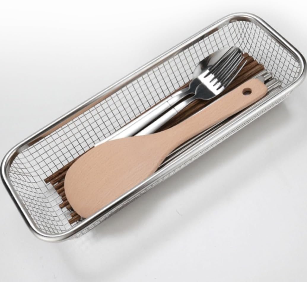 Dishwasher Silverware Basket Dishwasher Basket Cutlery Silverware Basket Stainless Steel, Countertop Utensil Holder, Silver