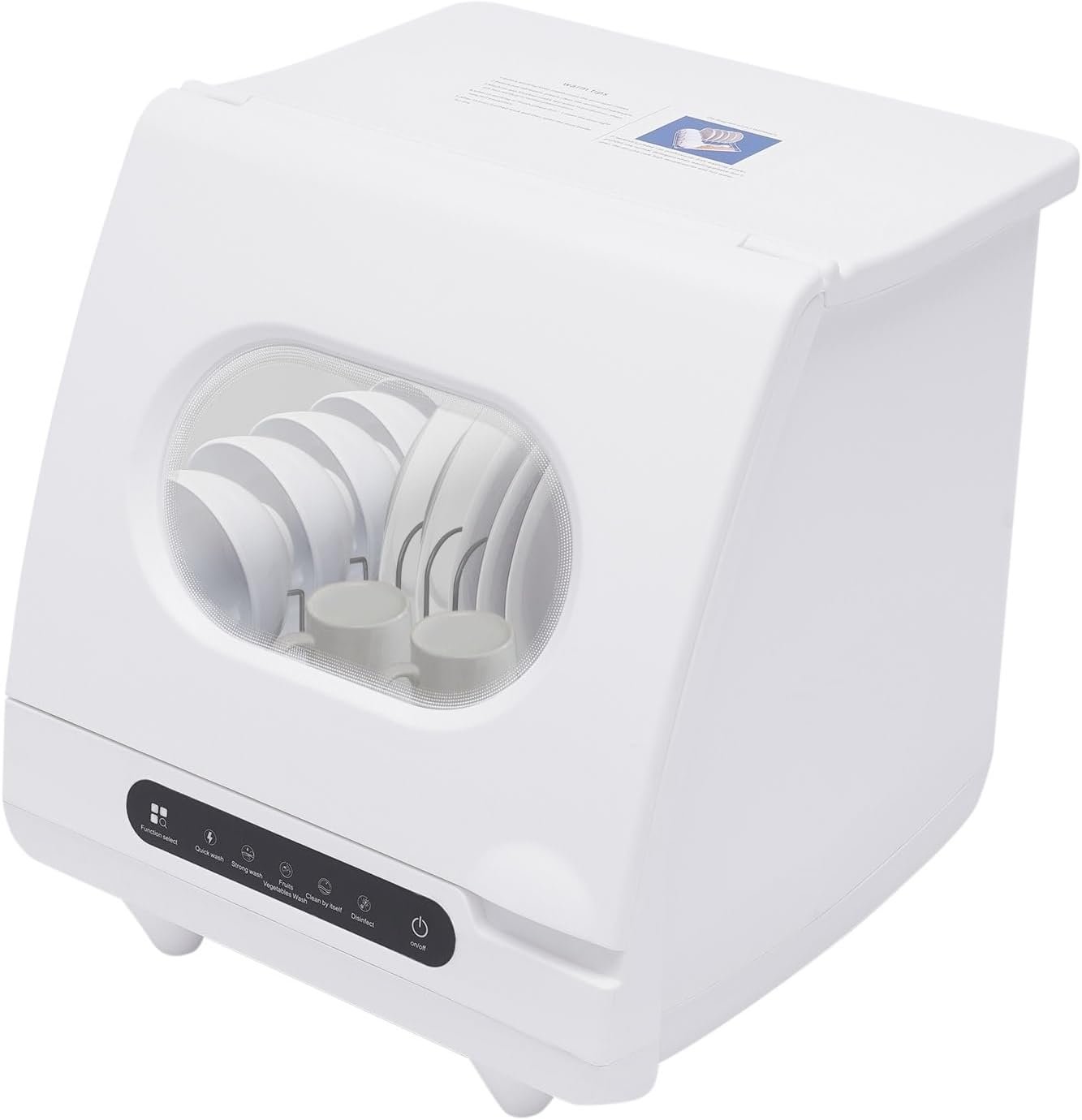 Portable Countertop Dishwasher 158℉ Mini Dishwasher 5 Programs 5L Automatic Dishwashing Machine 360° Spray Deep Cleaning With Air Drying 1200W Compact Dishes Cleaner