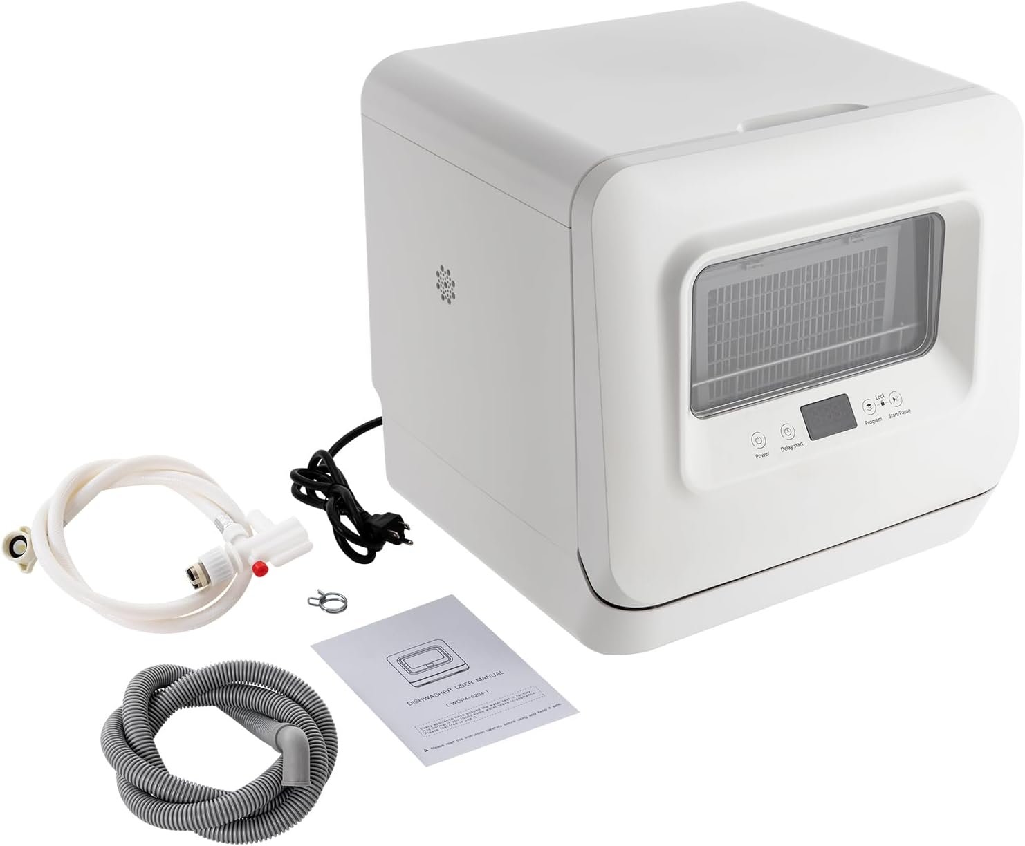 Countertop Dishwasher Large Capacity Tableware Cleaner and Storage Cabinet Multi-Functional Portable Dishwasher with LED Display and wheels for Home Restaurant