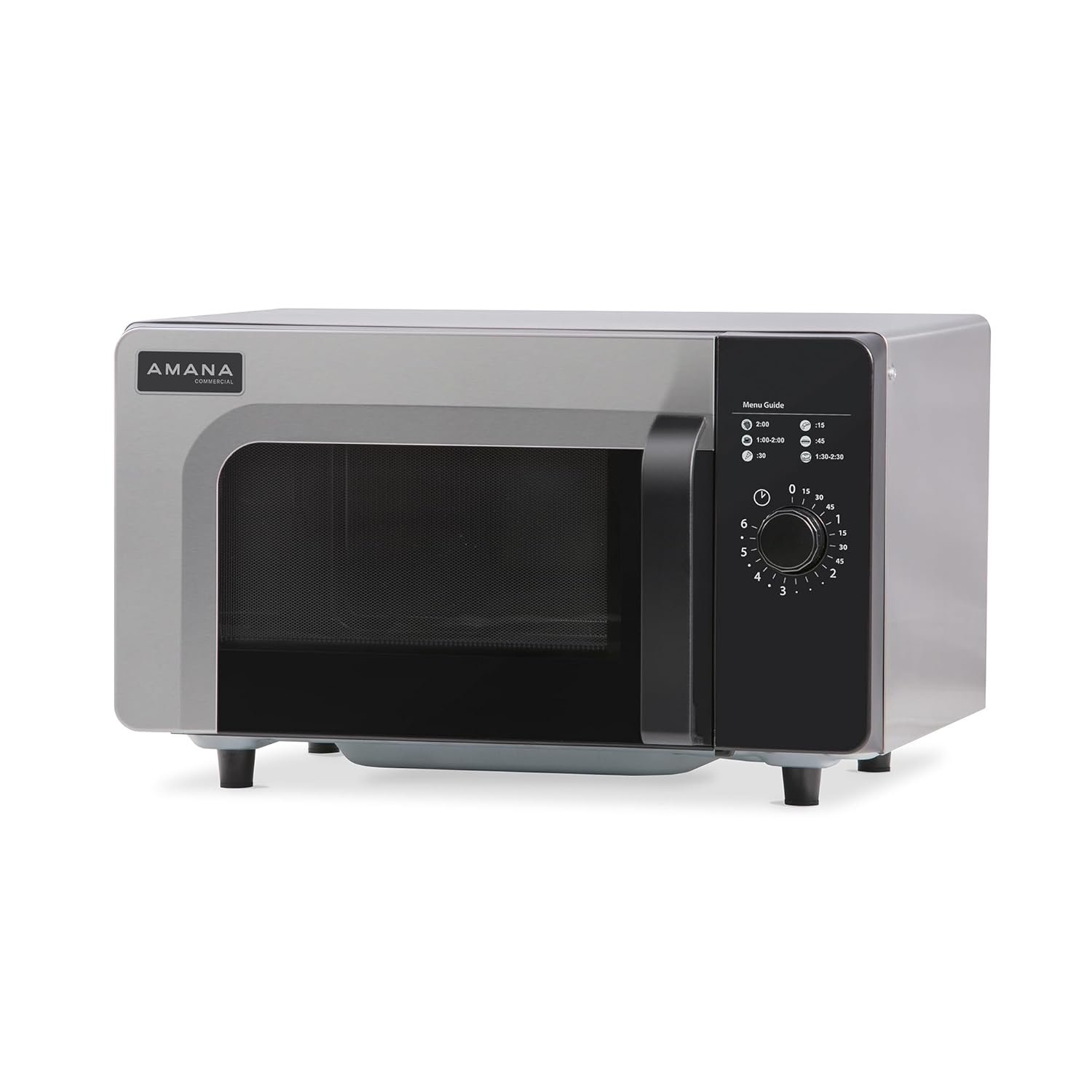 Amana RMS10DSA 1000 Watt Heavy-Duty Countertop Commercial Microwave Oven with Dial Controls for Restaurant Buffet Catering Service | 0.8 Cu. Ft, 20"W x 16-1/2"D x 12-1/4"H, Stainless Steel, 120v, NSF