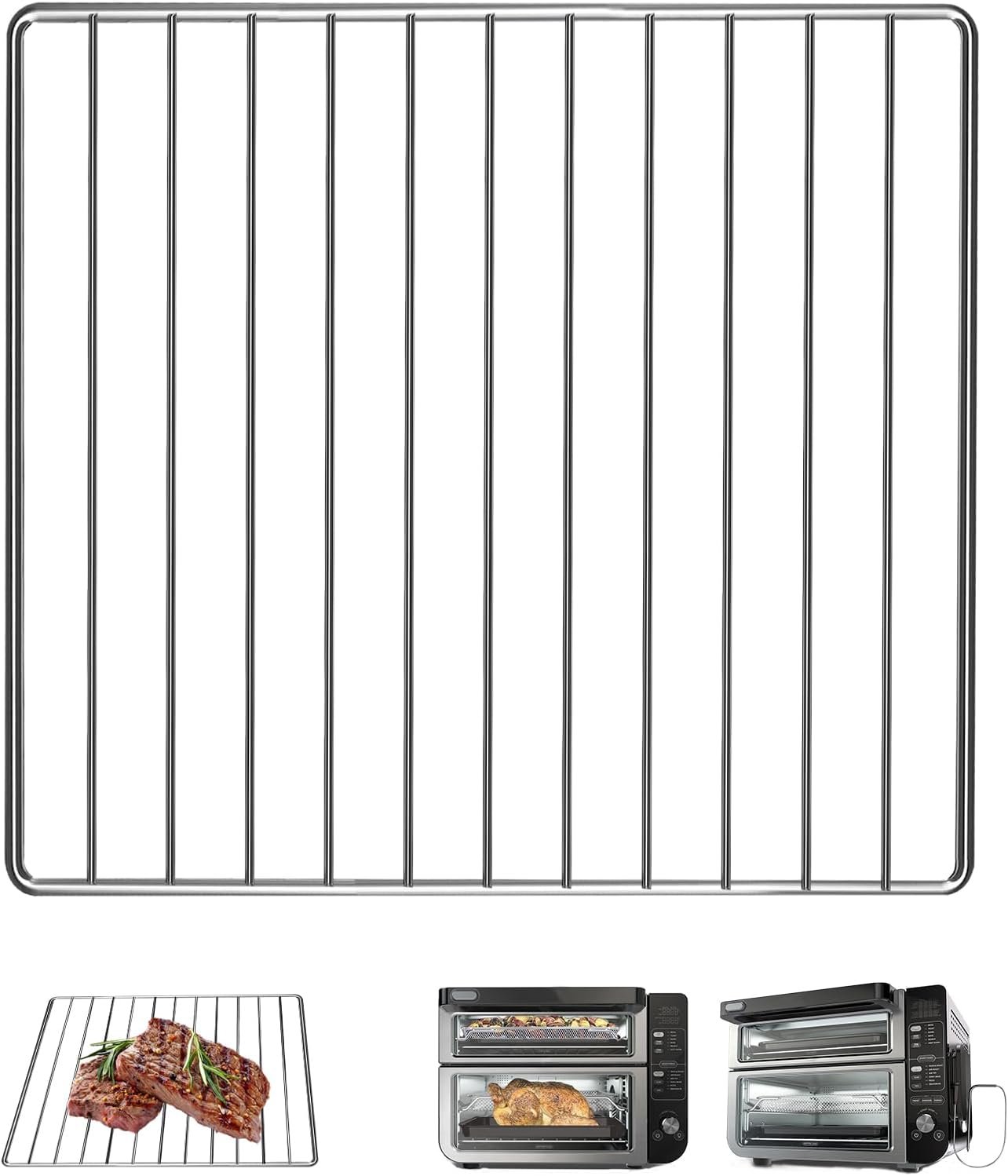 GCQ Wire Rack for Ninja DCT401 DCT402 DCT451 Smart Double Oven, 13''×12.4'' Stainless Steel Toaster Oven Dehydrator Cooling Rack Replacement Parts Accessories for Ninja DCT601 DCT651 Smart Oven