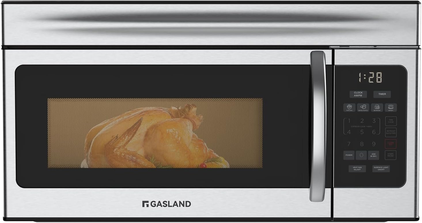GASLAND 30 Inch Over the Range Microwave Oven, 1.7 Cu.ft Over Stove Microwave, 1000W with 10 Power Levels, Sensor Cooking, One Touch Cooking, 300 CFM, LED Lights, Stainless Steel Kitchen Microwave