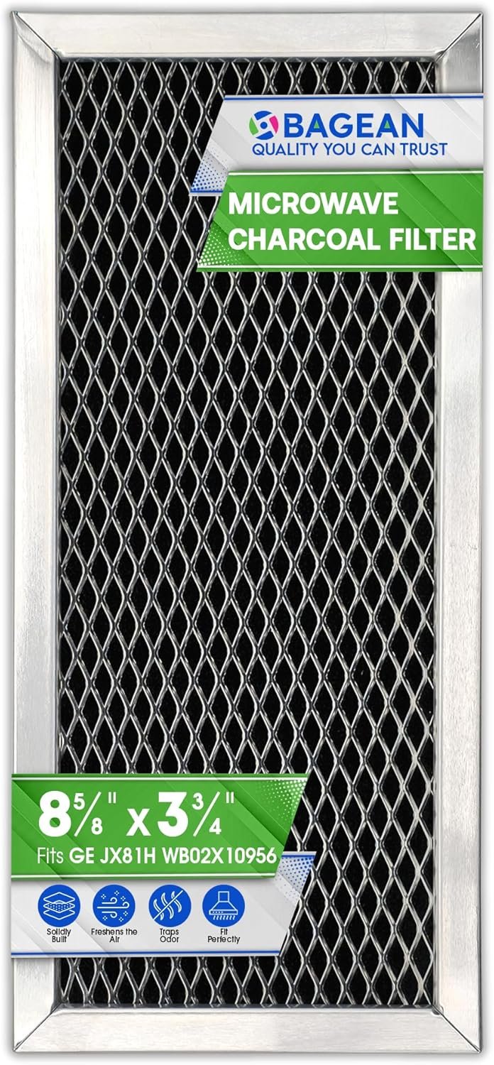 Microwave Filter Replacement 8.67" x 3.95" for JX81H WB02X10956 GE Microwave Charcoal Filter - Fits Samsung Carbon Filter - Freshens and Filters Kitchen Air in Over-the-Range Oven Stove Fan (1)