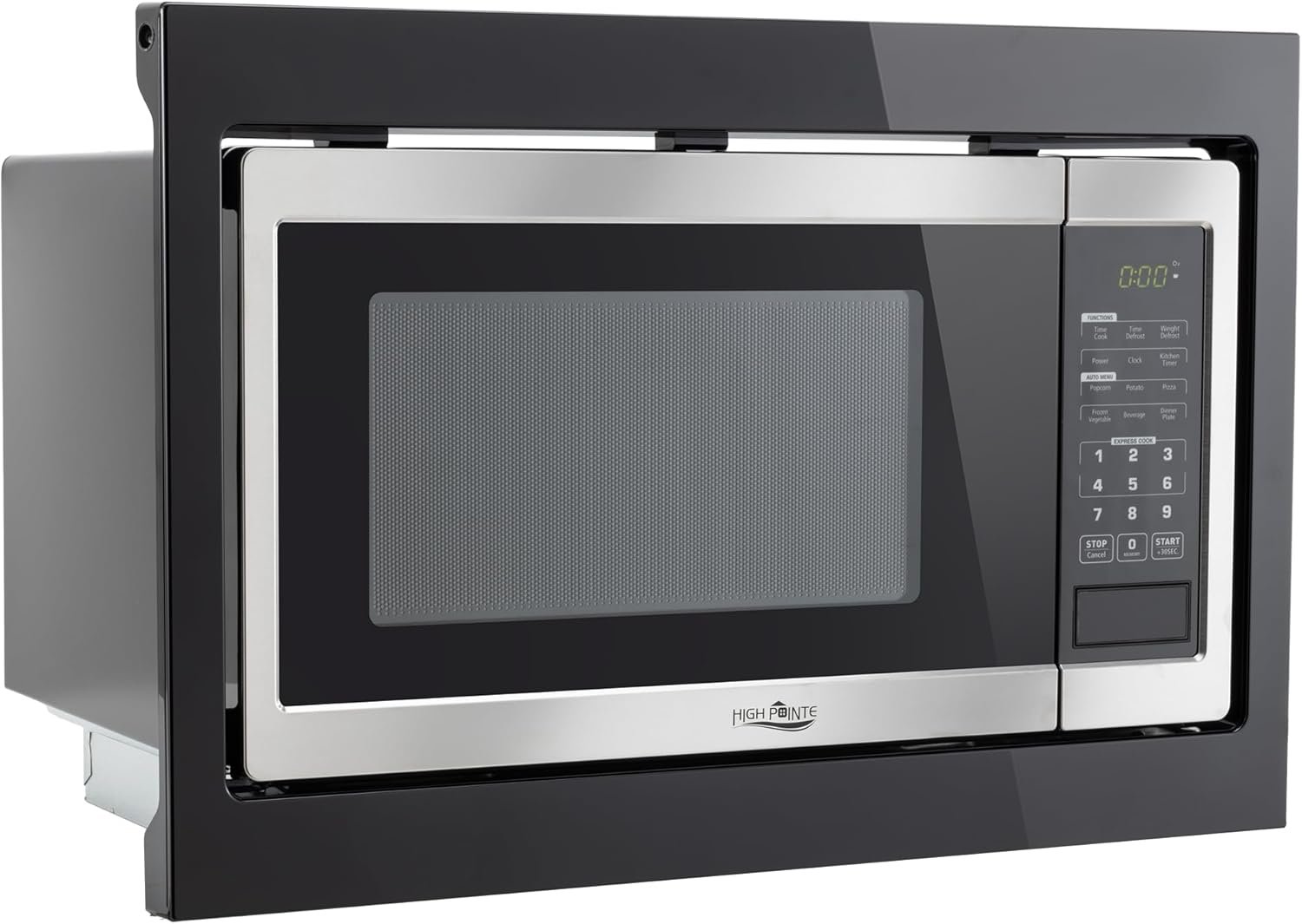 High Pointe Stainless Steel Microwave with Trim | 1.0 Cu. Ft. | 6 Cook Settings | 10 Power Levels | Child Lock | Touch Pad Controls