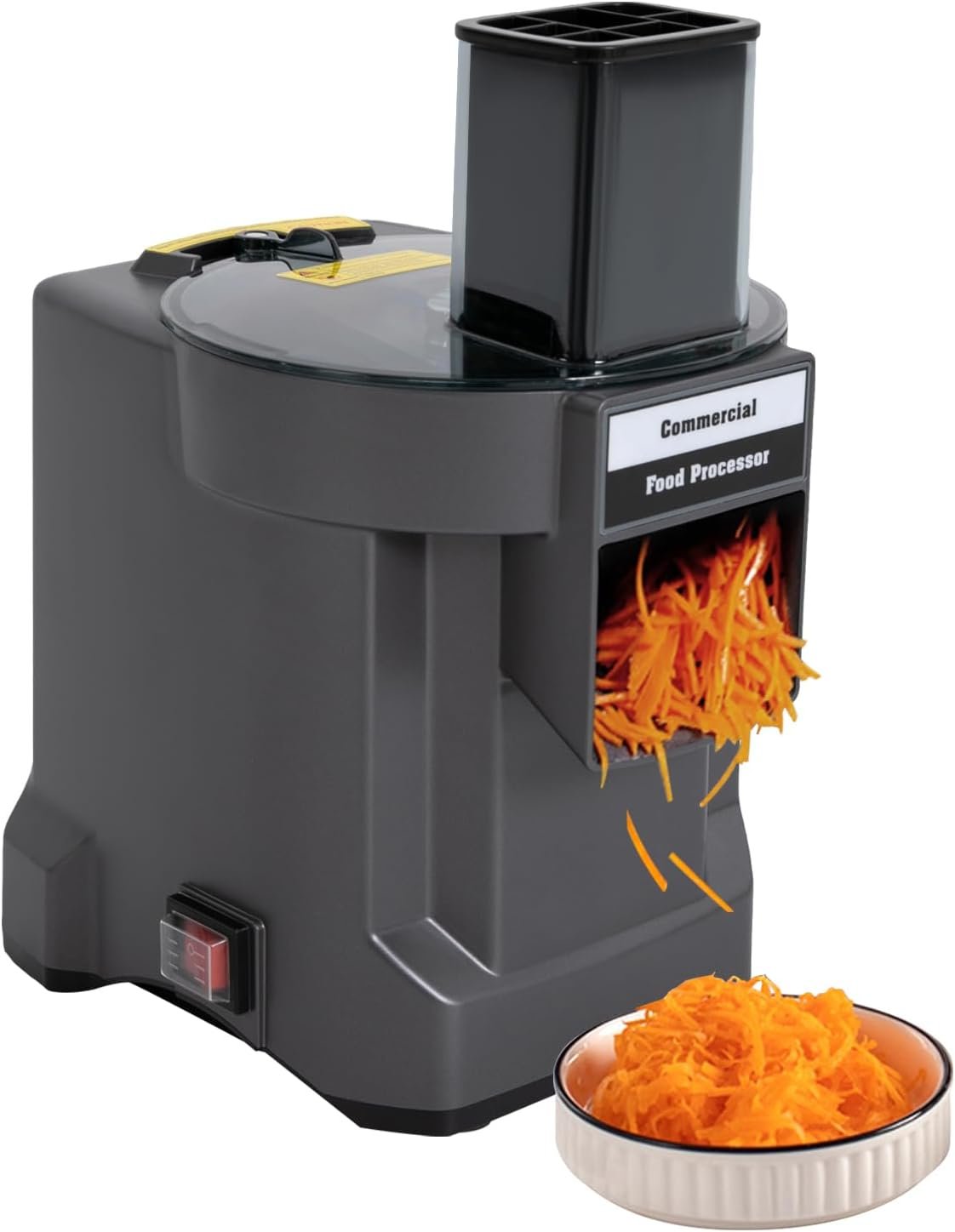 3-in-1 Commercial Electric Food Processor, 110V 100W Countertop Vegetable Chopper Slicer Dicer Shredder with 3 Blades, High Efficiency, Safety Design, for Restaurant & Home Kitchen, 8.15*9.84*13.78in