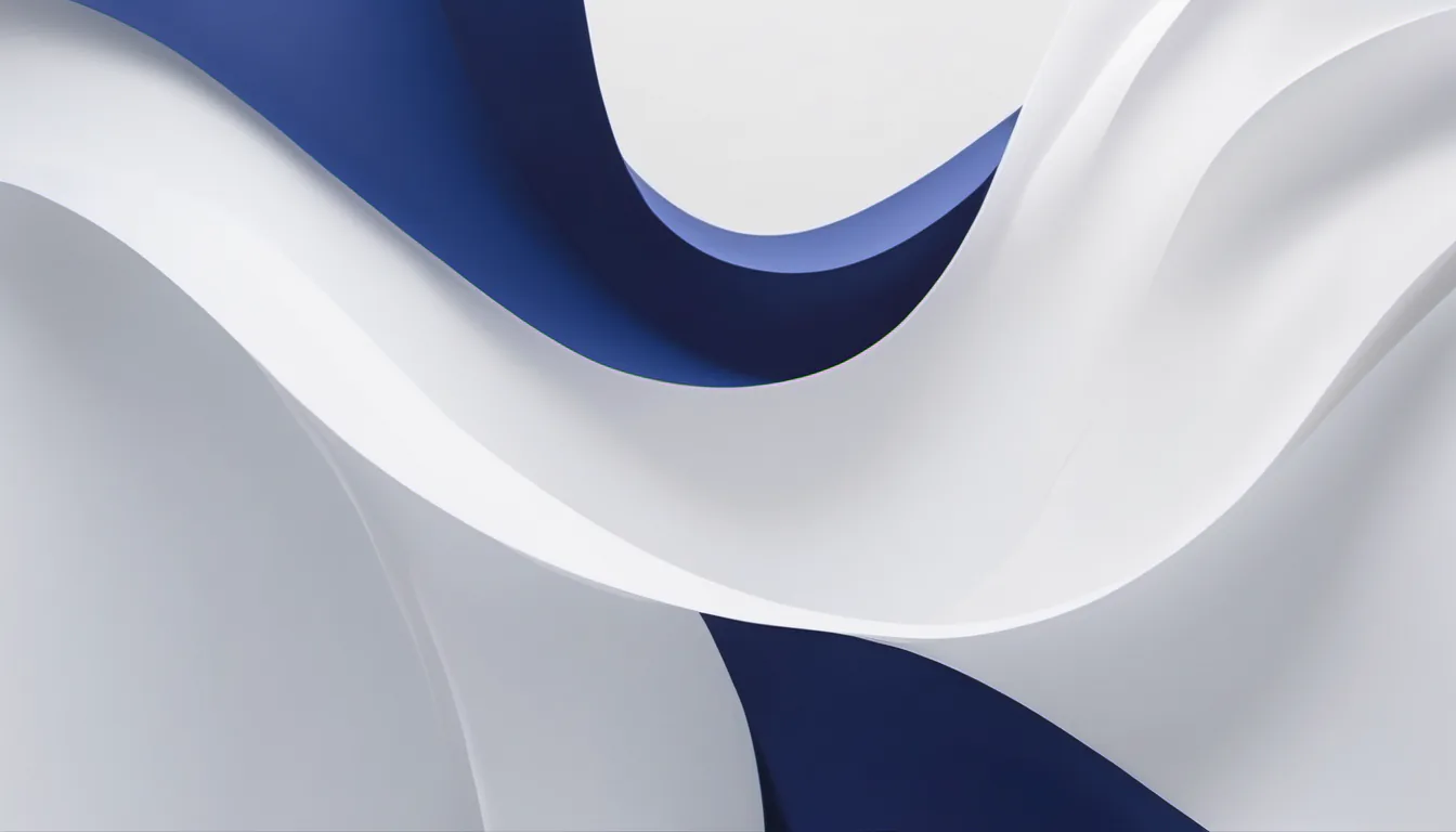 Abstract open frame illustration in indigo and pale lavender on white — decorative header for Contact Appliance Spotlight